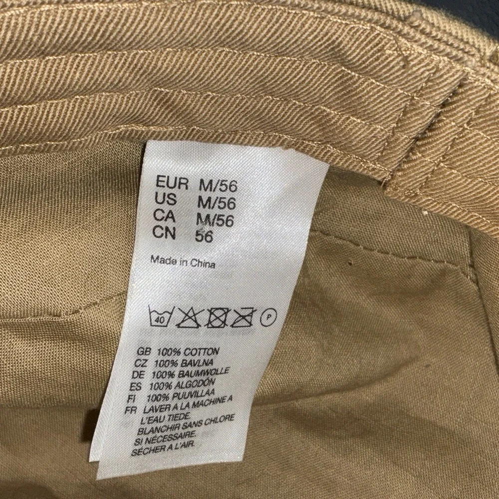 H & M Tan Non Adjustable Cadet Cap Size M 56 Cotton